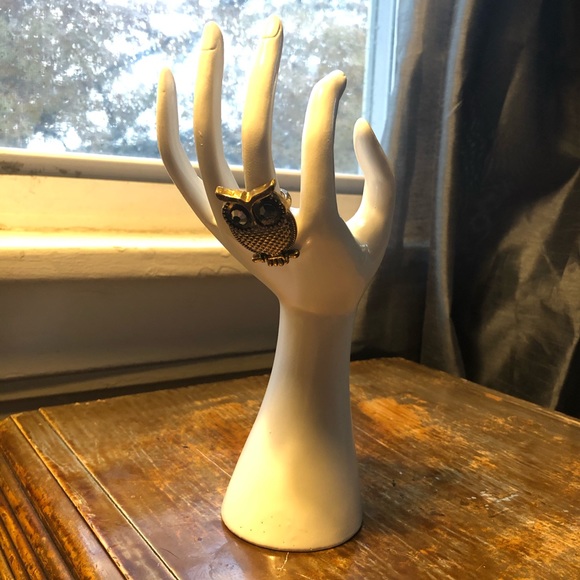 Dark Gold Owl Ring Gem Eyes owl 🦉 💎 - Picture 4 of 4